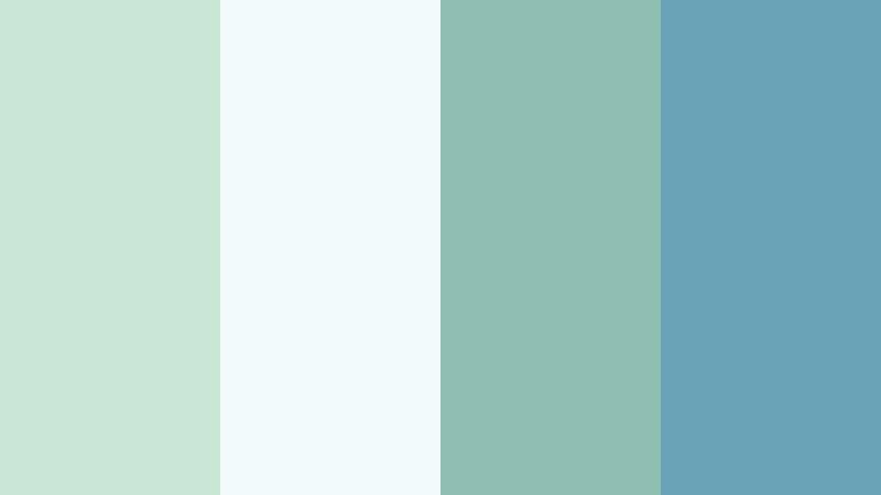 coastal mint breeze pale pistachio color palette with hex codes