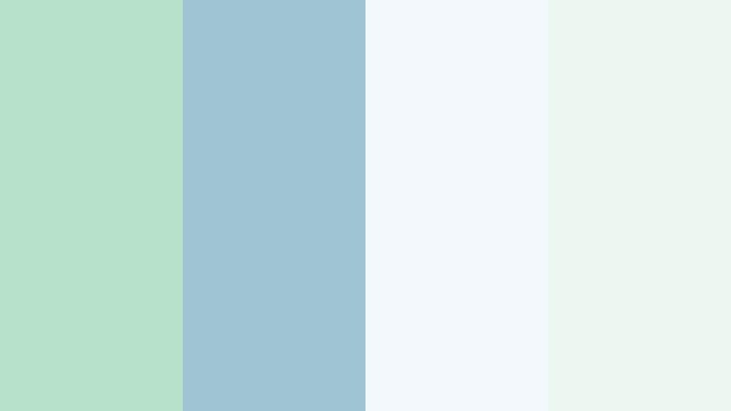 coastal mist breeze powdered mint color palette with hex codes