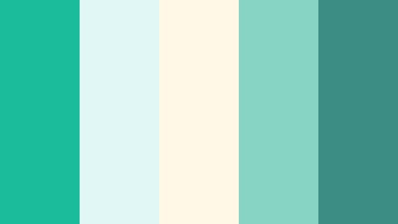 coastal morning calm bright teal color palette with hex codes