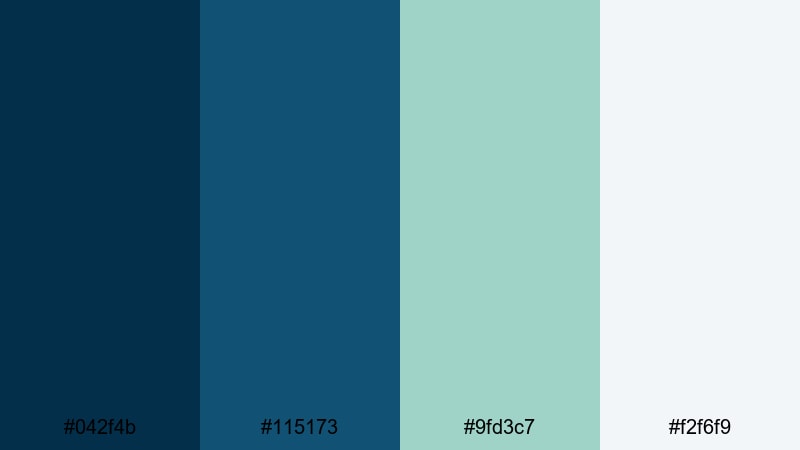 coastal morning edit navy blue color palette with hex codes