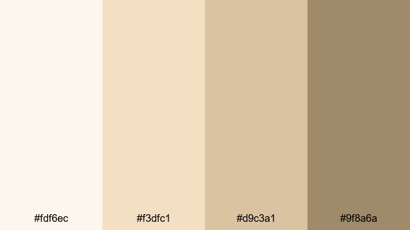 coastal powder sands sand color palette with hex codes