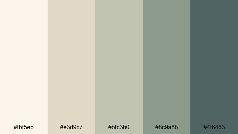 coastal shell shore cream white color palette with hex codes