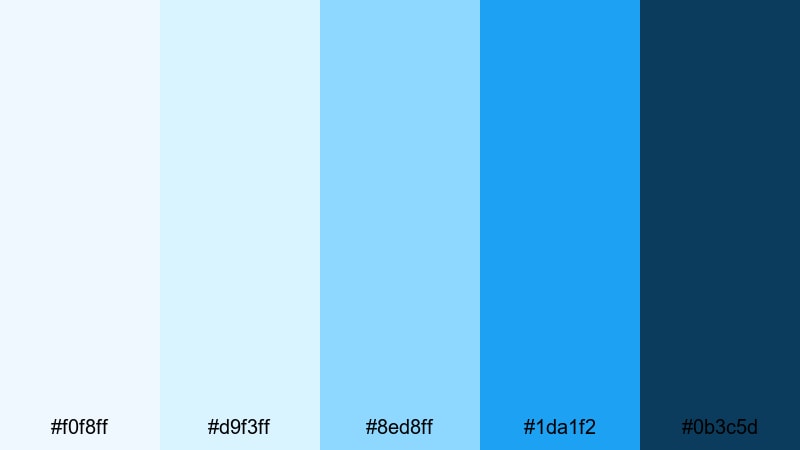 coastal startup branding alice blue color palette with hex codes