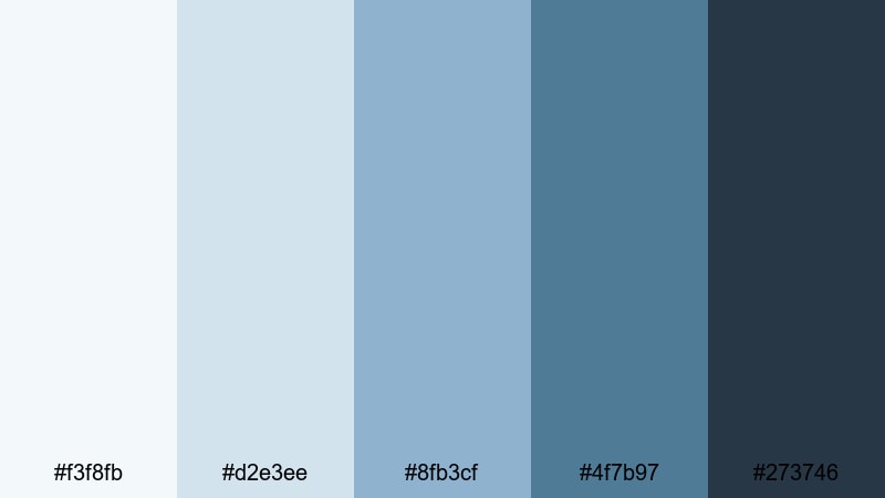 coastal storm break silver blue color palette with hex codes
