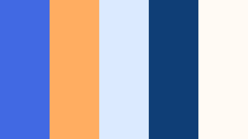 coastal tech bloom royal blue and orange electronics store color color palette with hex codes