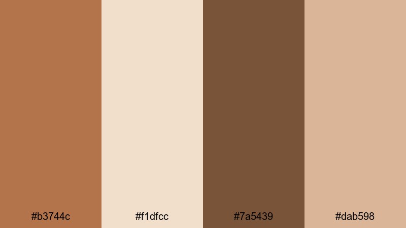 cocoa clay market light brown color palette with hex codes