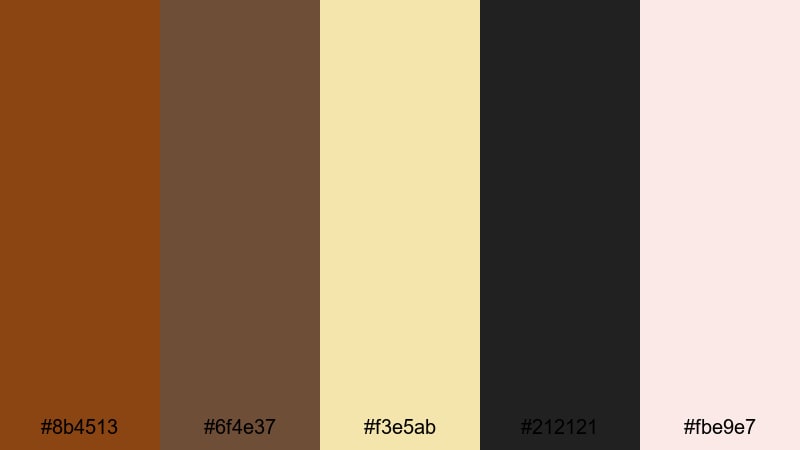 coffee shop branding saddle brown color palette with hex codes