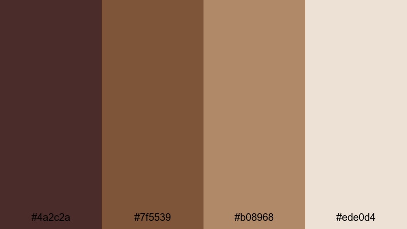 coffee shop storytime chocolate brown color palette with hex codes