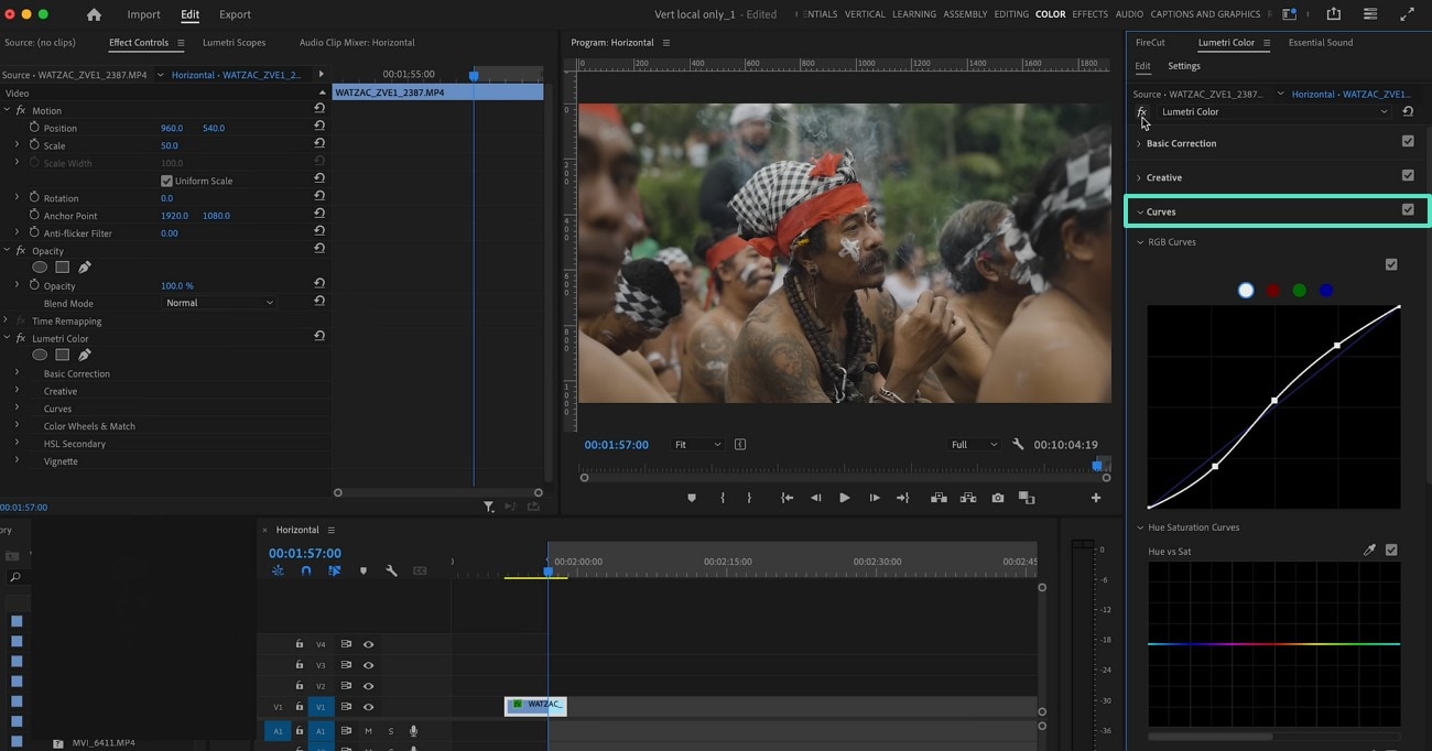 use curves premiere pro