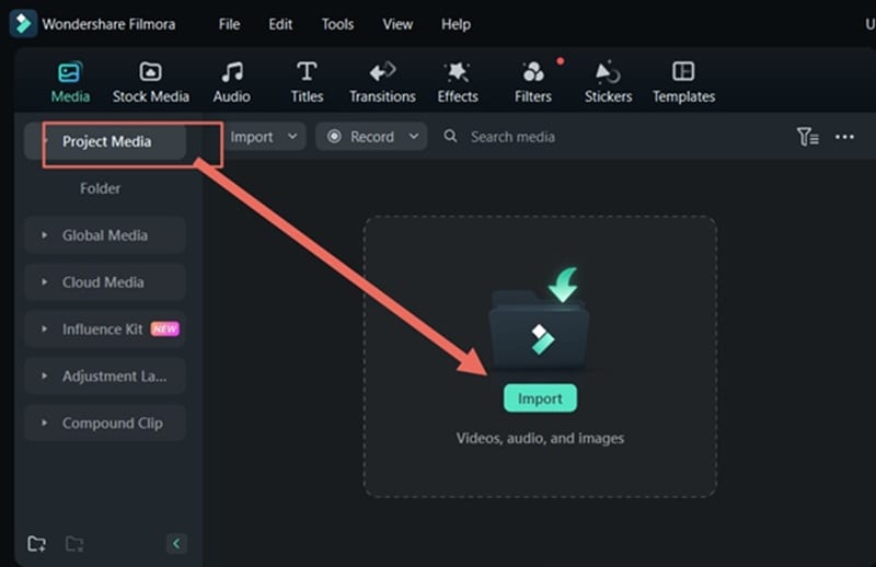 import media to filmora