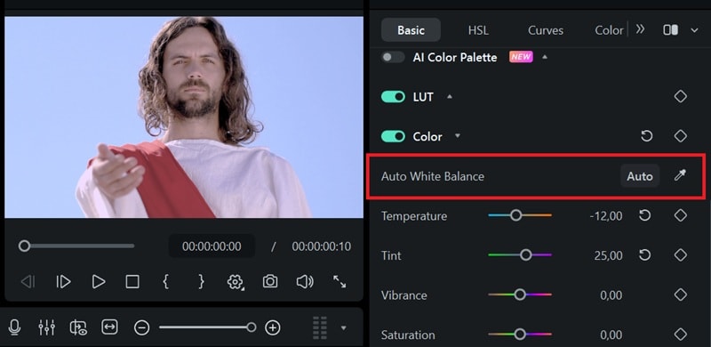 apply auto white balance