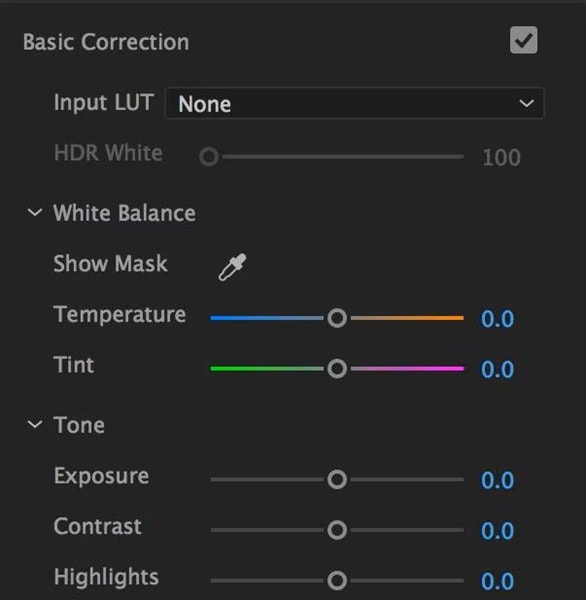 basic correction premiere pro