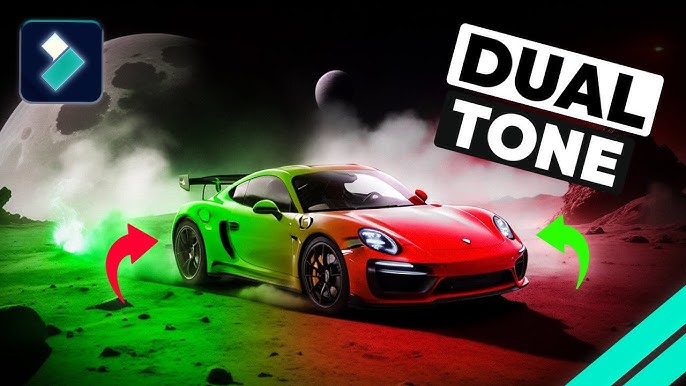 Dual-tone color overlay in Filmora editor.