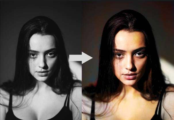 black and white photo before after images