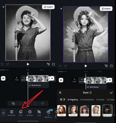 transfer image styles on mobile