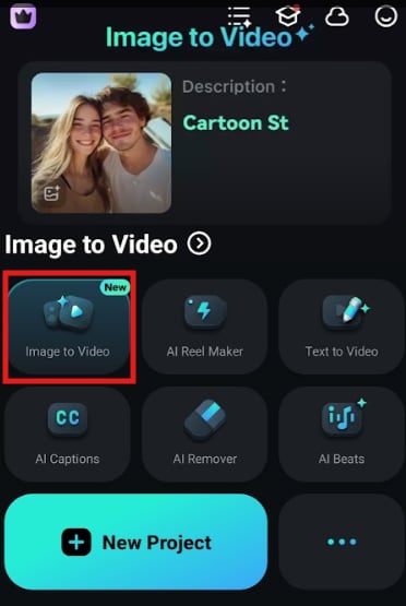 use image to video in filmora app
