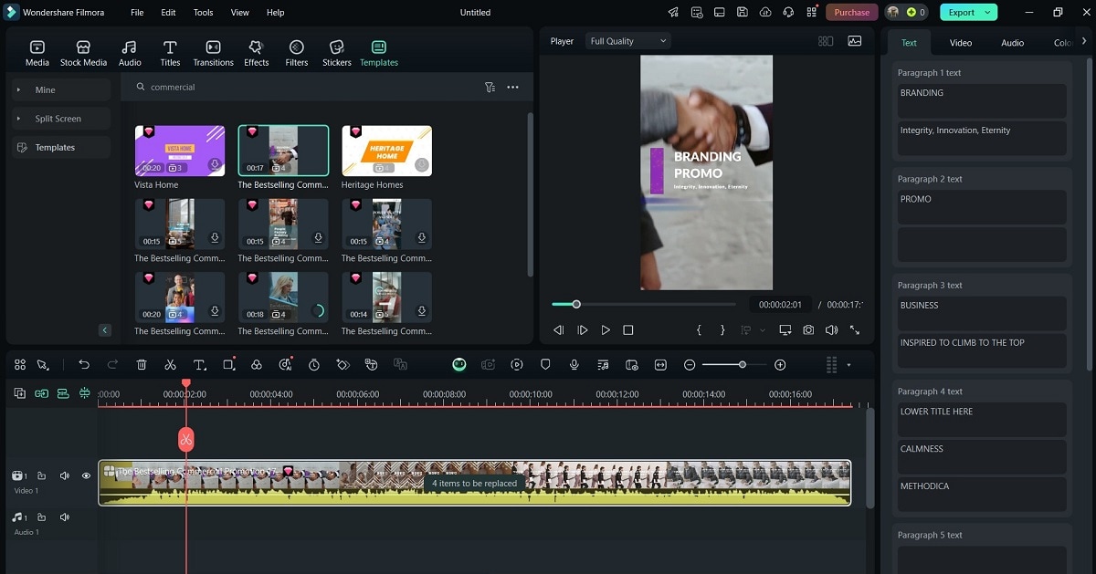 commercial video templates choices