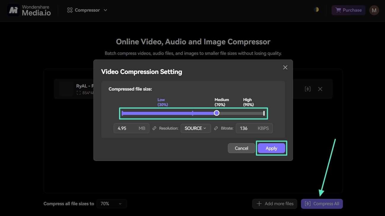 compress video for whatsapp media io 