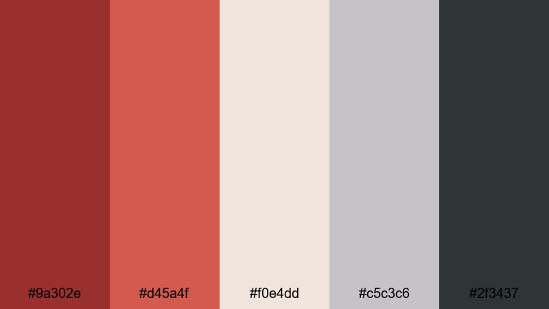 concrete and brick grid brick red color palette with hex codes