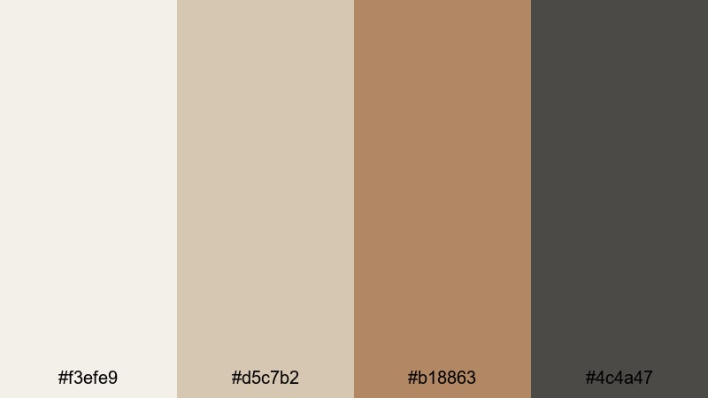 concrete cream contrast pale brown color palette with hex codes
