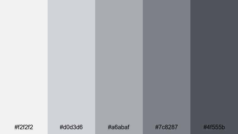 concrete loft light ash grey color palette with hex codes