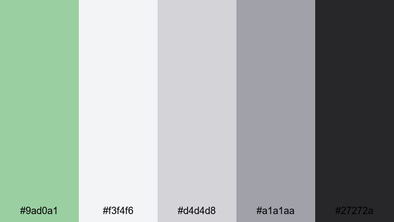 concrete mint grid pistachio color palette with hex codes