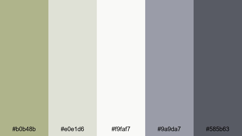 concrete moss minimal green khaki color palette with hex codes