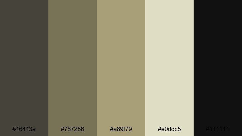 concrete sage contrast brown olive color palette with hex codes