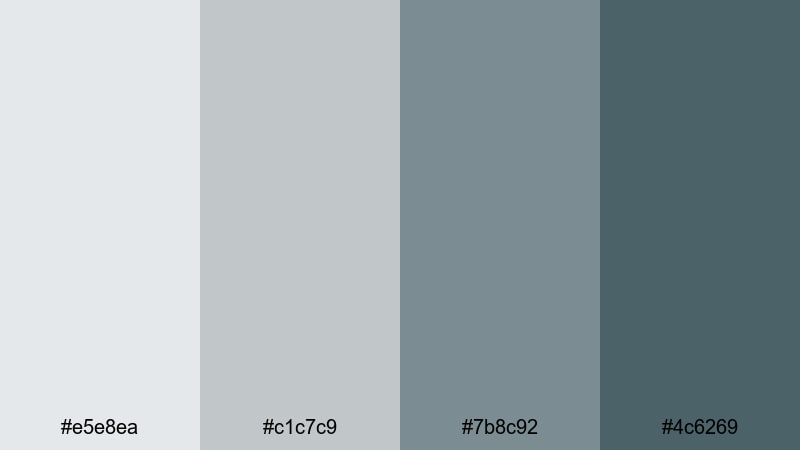 concrete tide serenity gray green blue color palette with hex codes