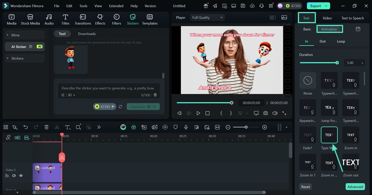 add text animation