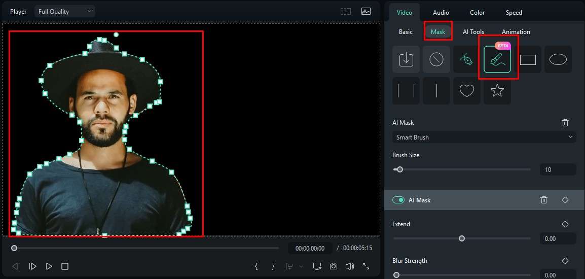 use ai smart masking filmora