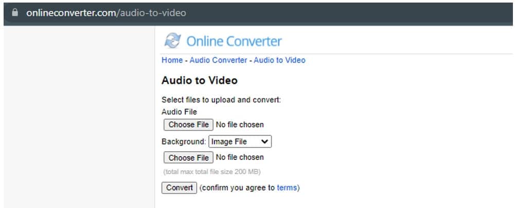 convert audio to video with background photo