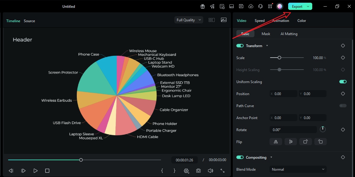export the chart after converted from excel data