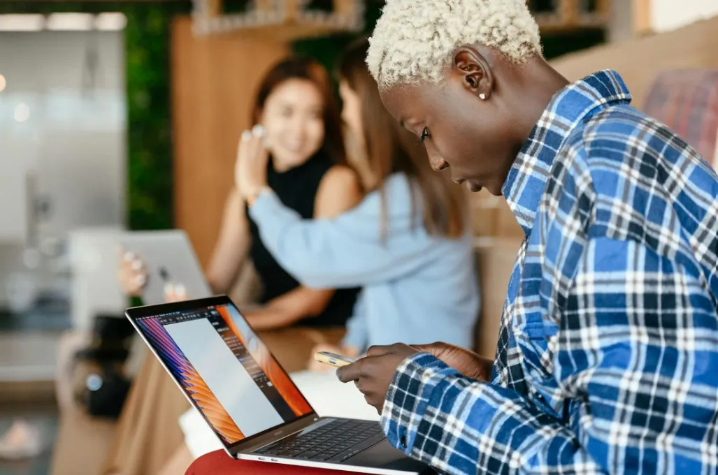 woman editing video with stable internet