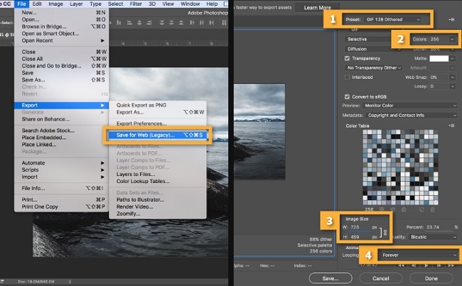 How to convert gif to video by Photoshop