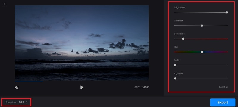adjust the color correction slider