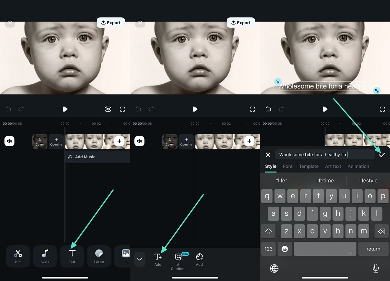 add text and edit filmora veo3
