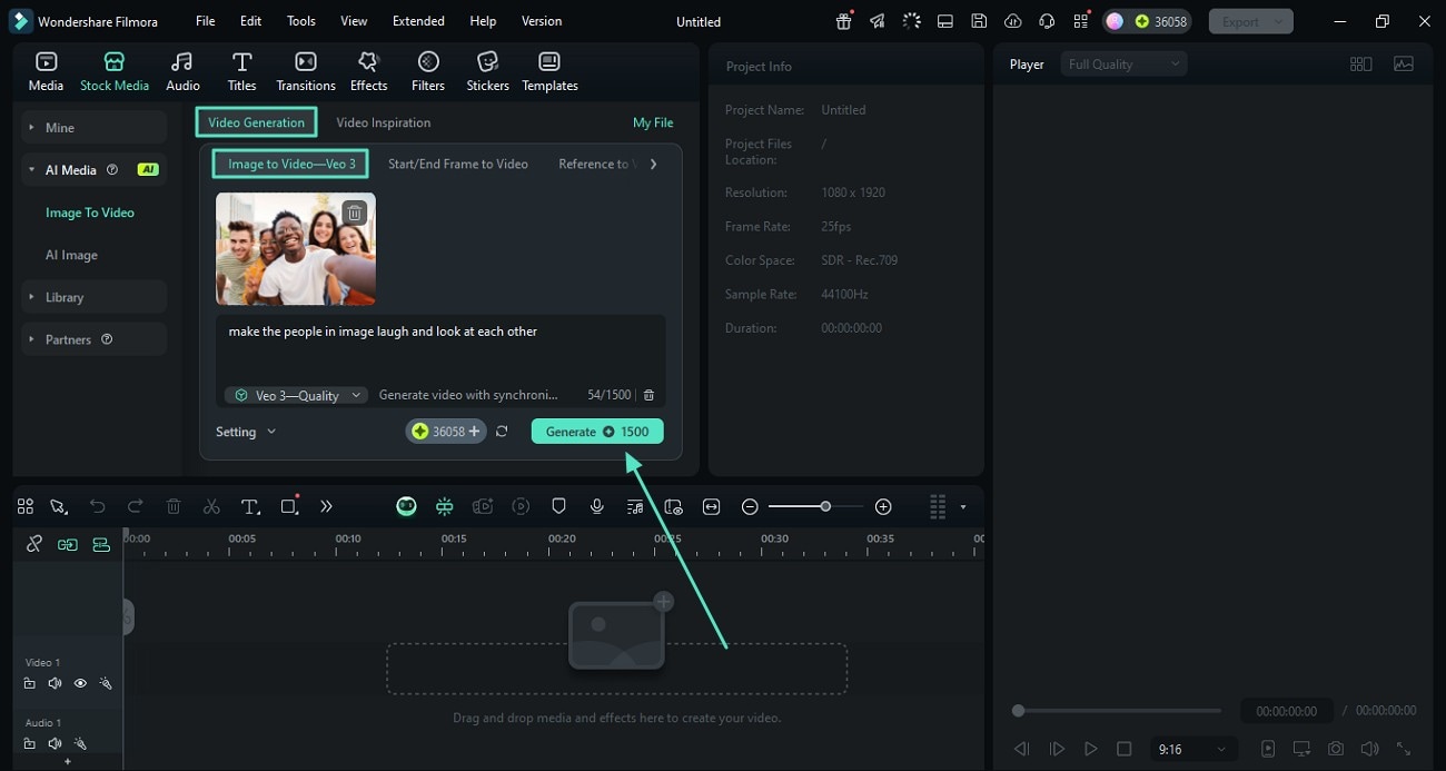 add prompt and click generate button