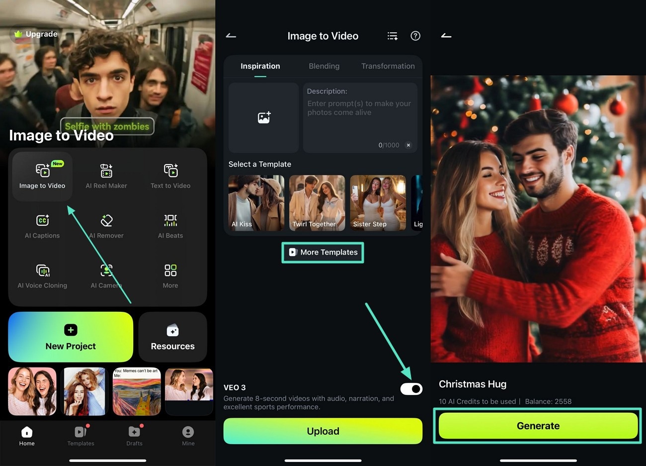 generate image to video filmora