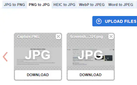 media files converting from PNG to jpg.