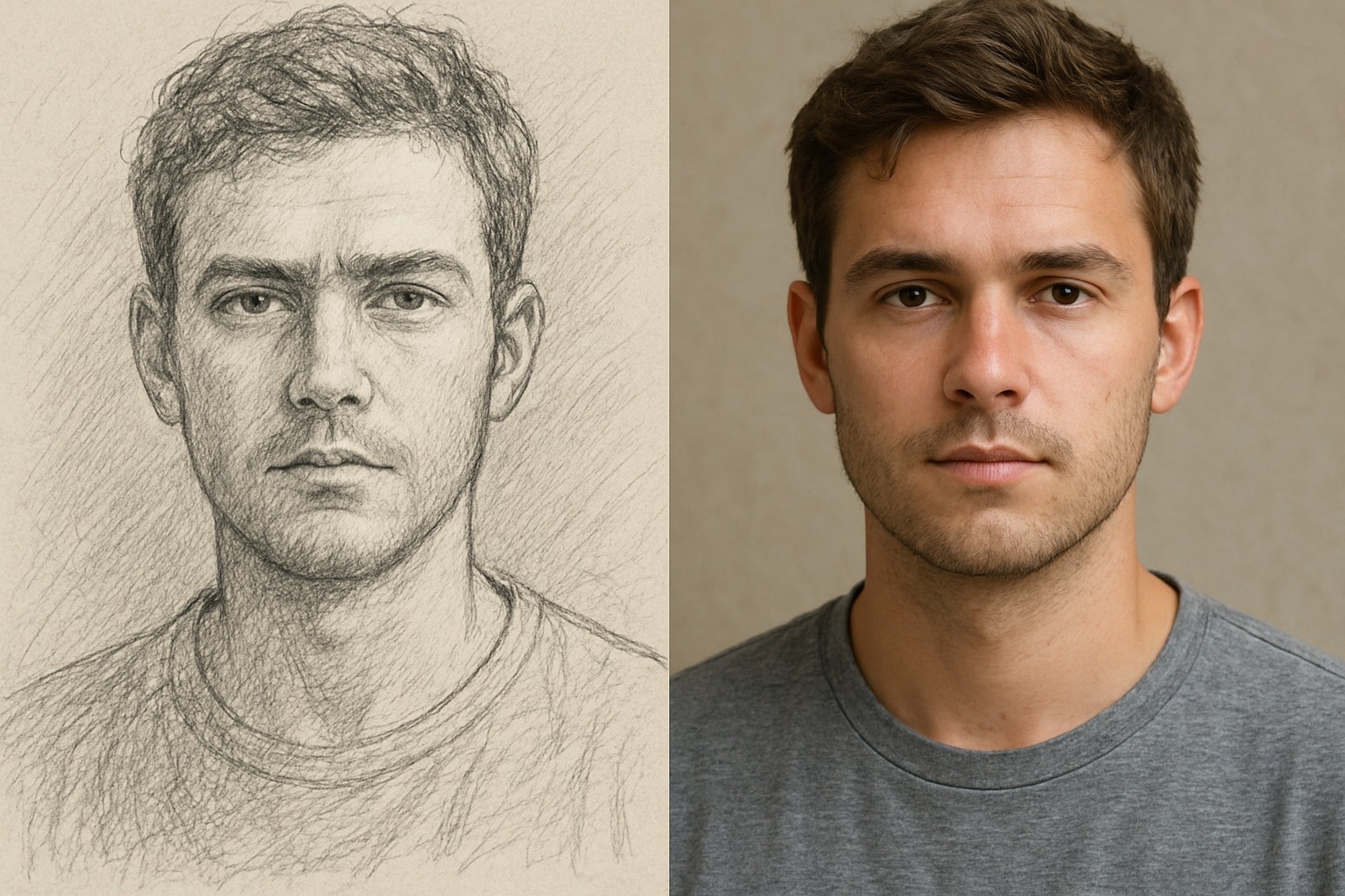 sketch to photo of a man