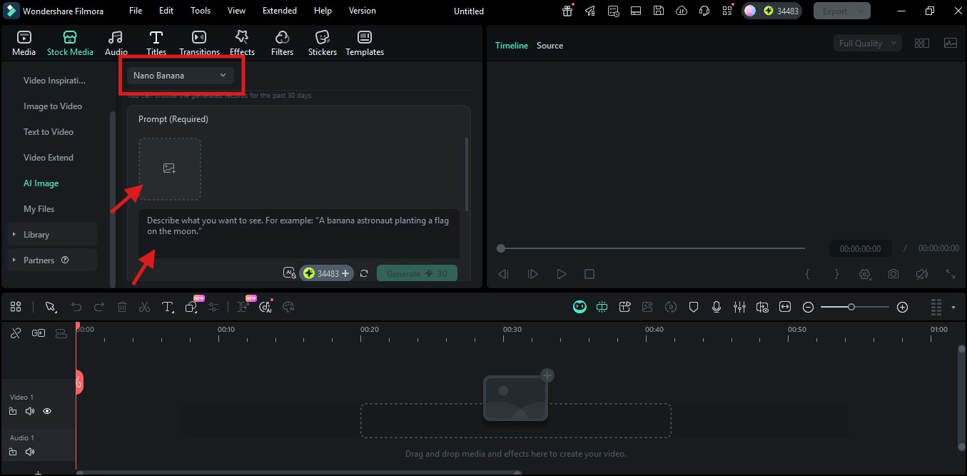 uploading image and prompt