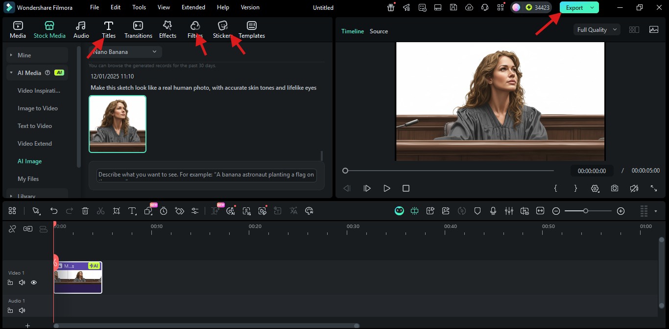 editing and exporting photo