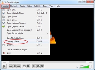 convert video format by vlc step