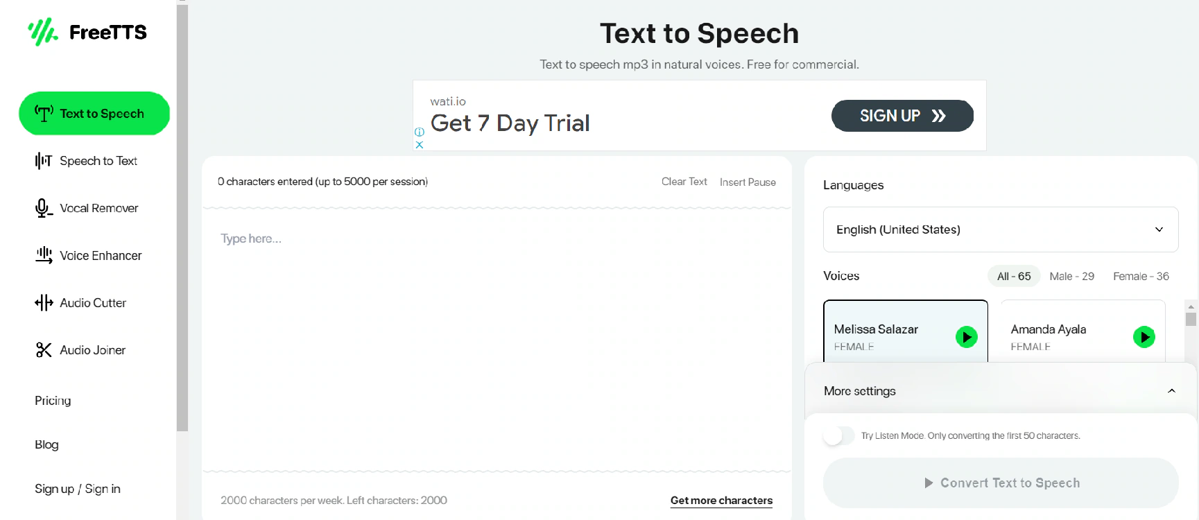 free tts convert text to speech online