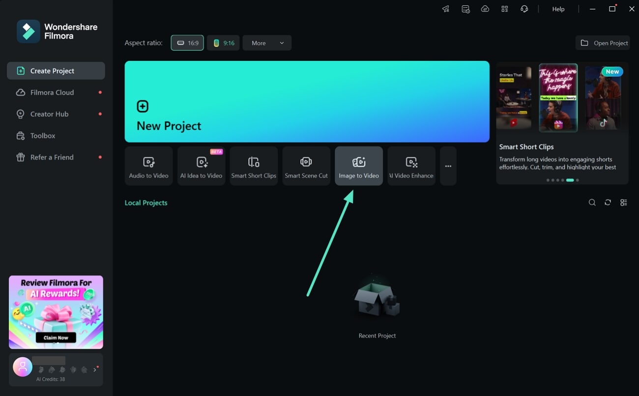 choose image to video feature filmora