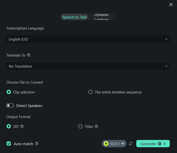 stt parameter settings