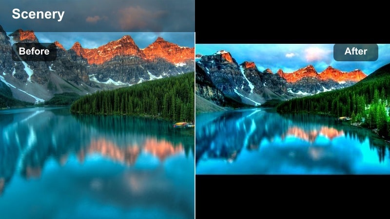 Mountain landscape with enhanced blue sky using a cool filter