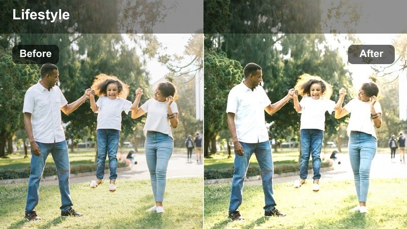 Vlogger walking on a subway platform lit by blue and purple neon lights