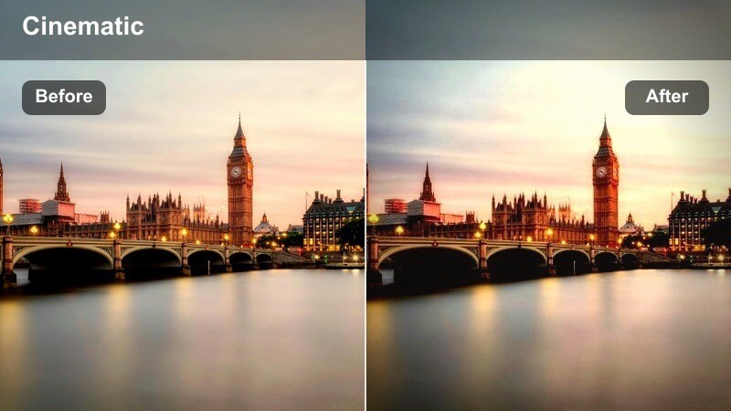 Person sitting on a bench in a city plaza at night with cool-toned colors.